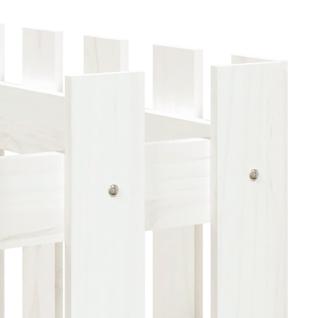Palissade de lit surélevé design blanc 150x50x70 cm bois de pin massif