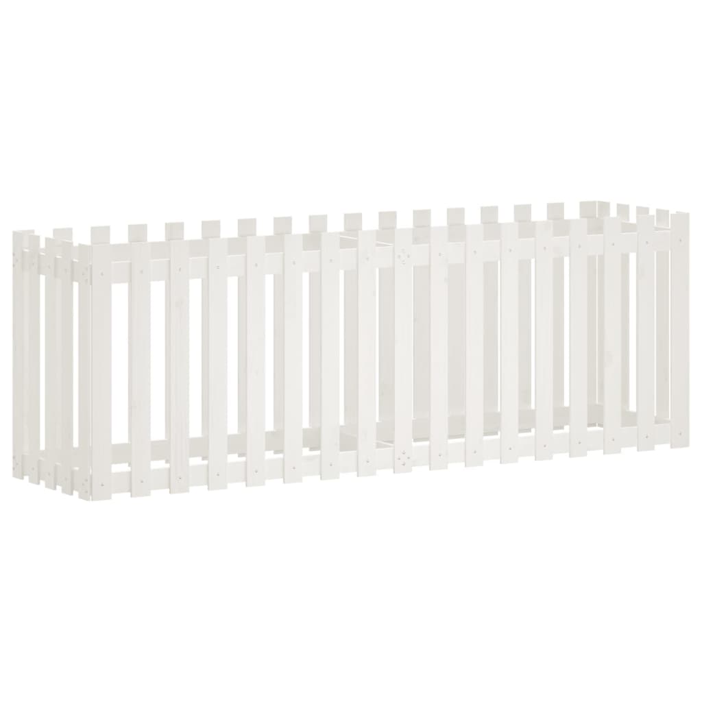 Palissade de lit surélevé design blanc 200x50x70 cm bois de pin massif