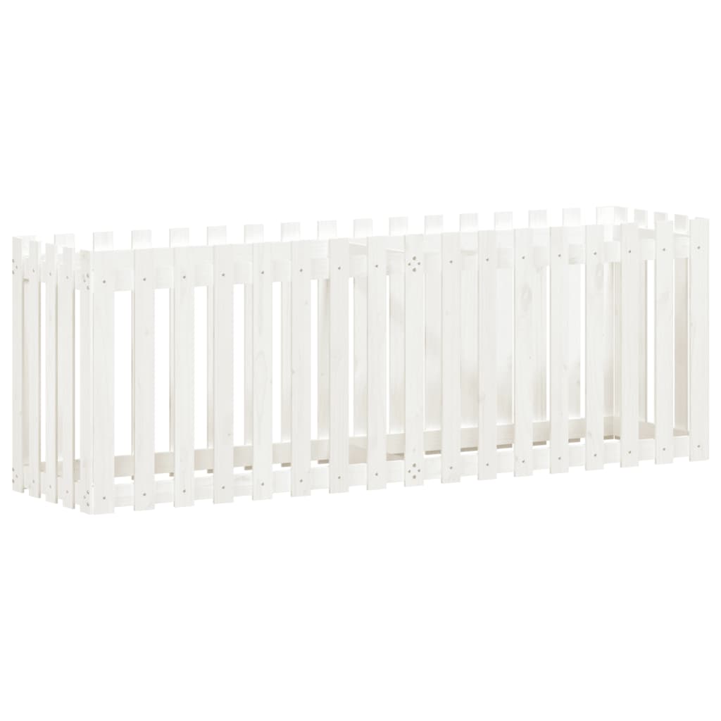 Palissade de lit surélevé design blanc 200x50x70 cm bois de pin massif