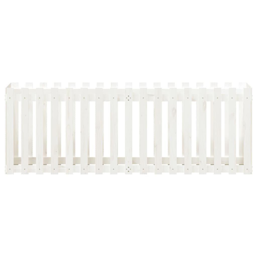 Palissade de lit surélevé design blanc 200x50x70 cm bois de pin massif