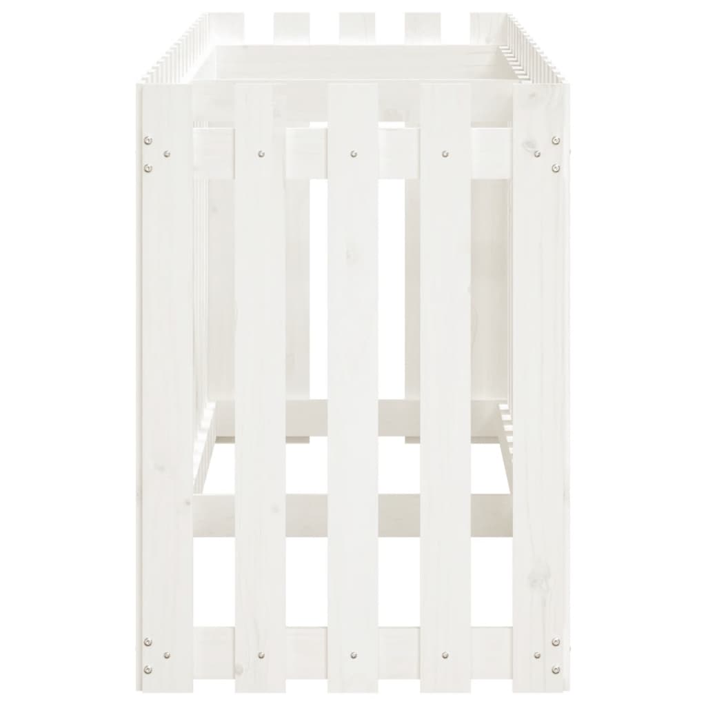 Palissade de lit surélevé design blanc 200x50x70 cm bois de pin massif