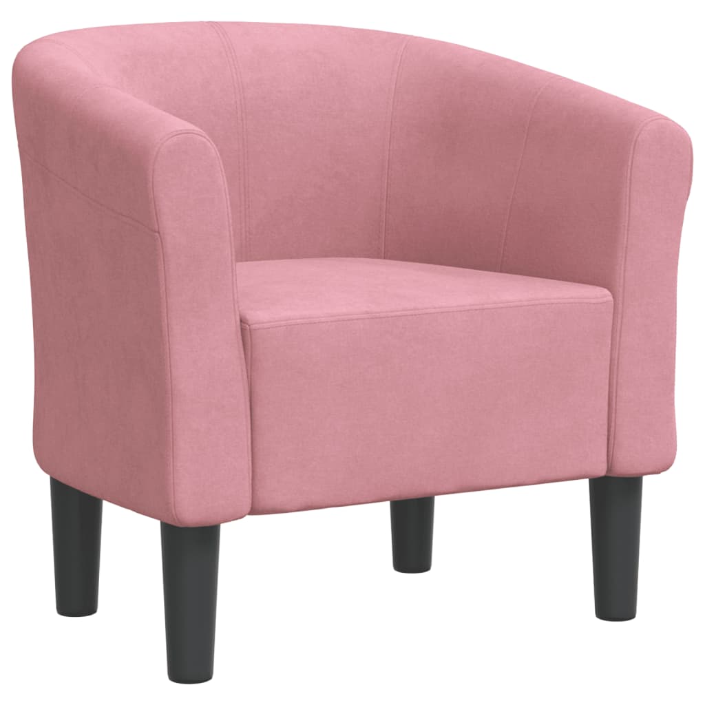 Fauteuil club en velours rose
