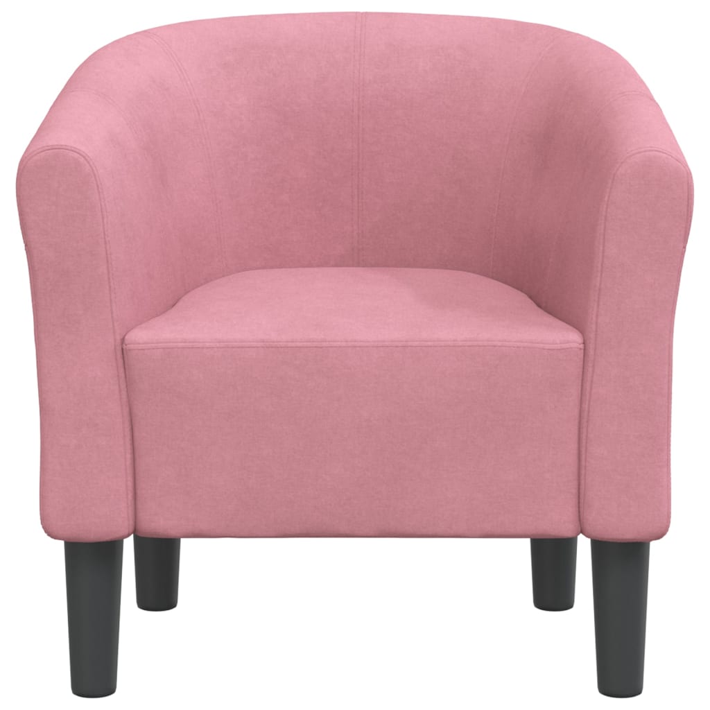 Fauteuil club en velours rose