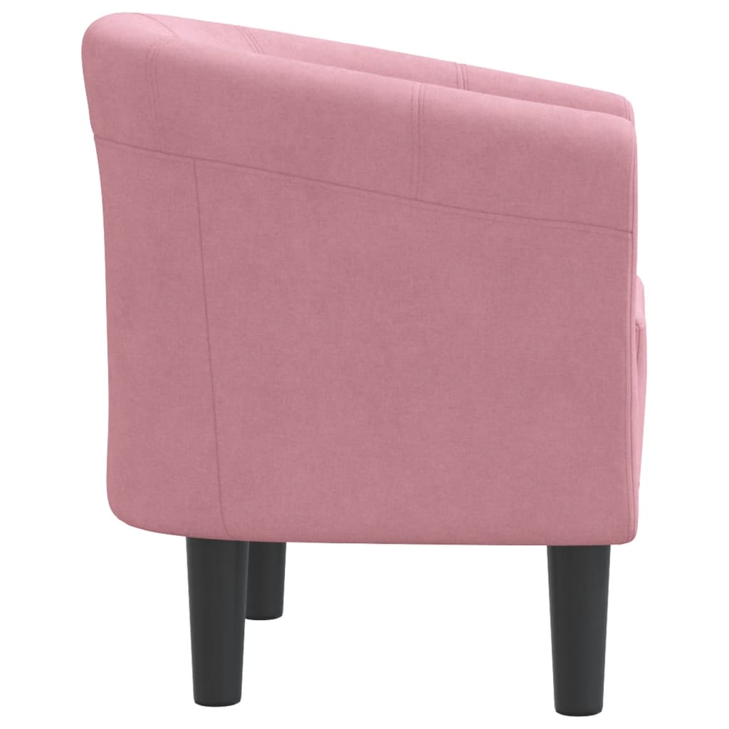 Fauteuil club en velours rose