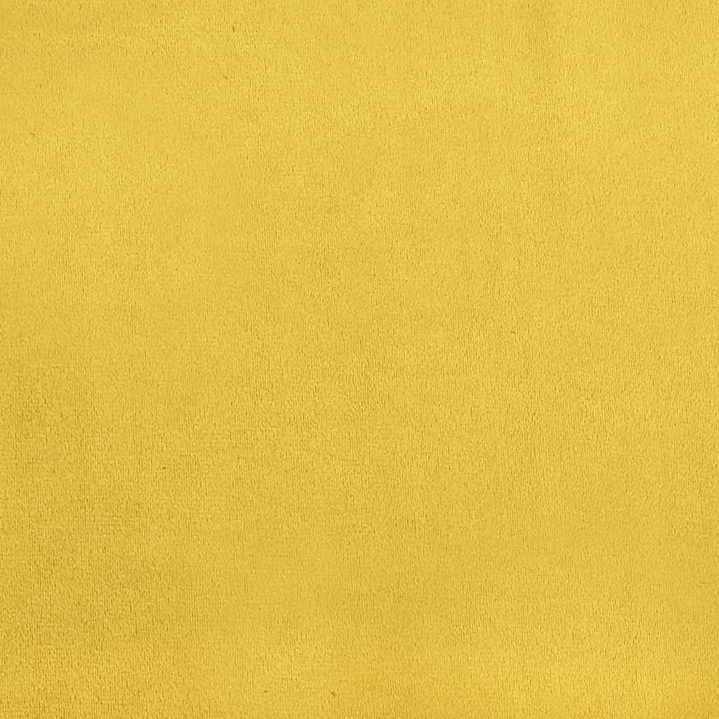 Fauteuil club avec repose-pieds en velours jaune