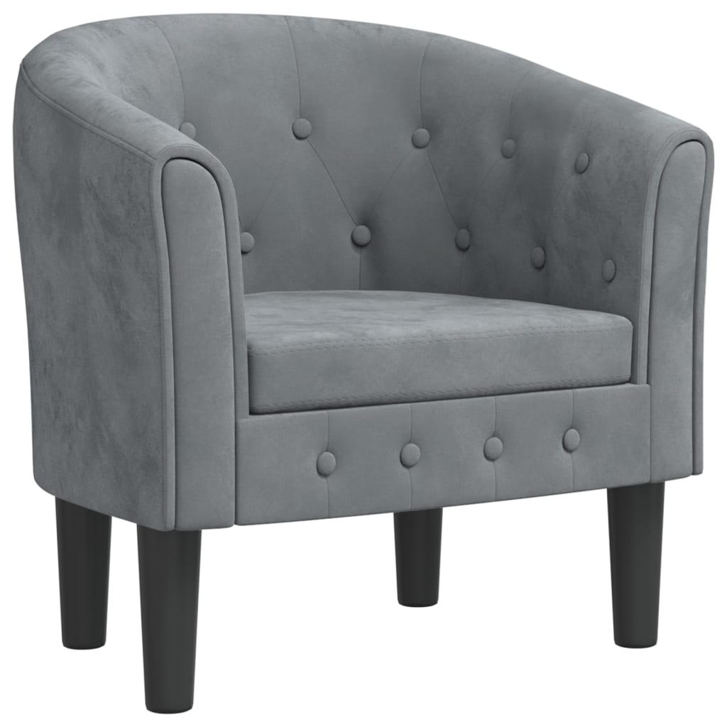 Fauteuil club velours gris foncé