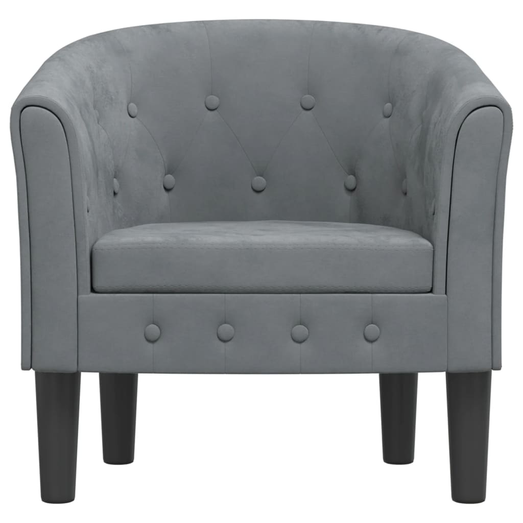 Fauteuil club velours gris foncé
