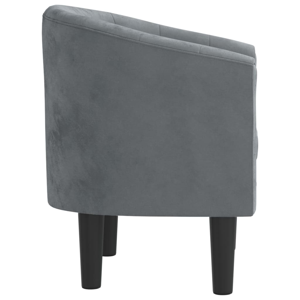 Fauteuil club velours gris foncé
