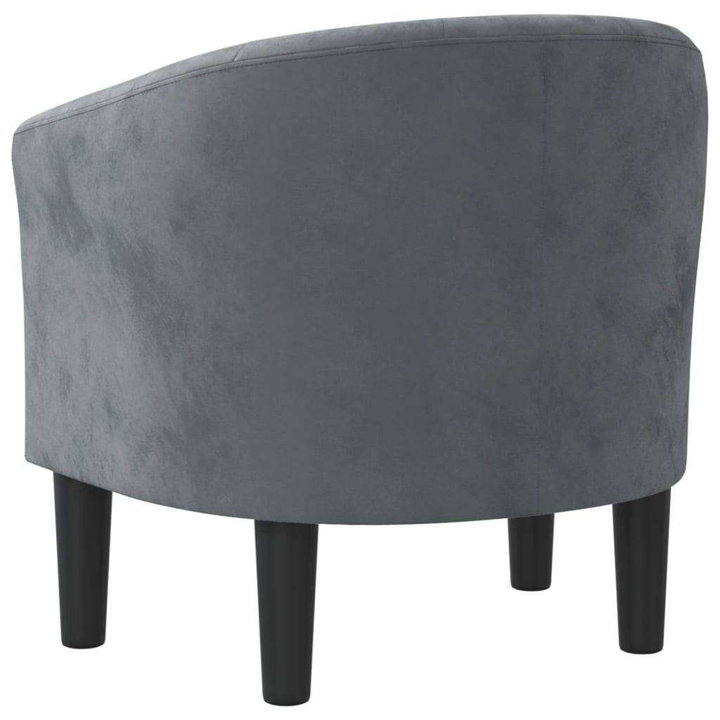 Fauteuil club velours gris foncé