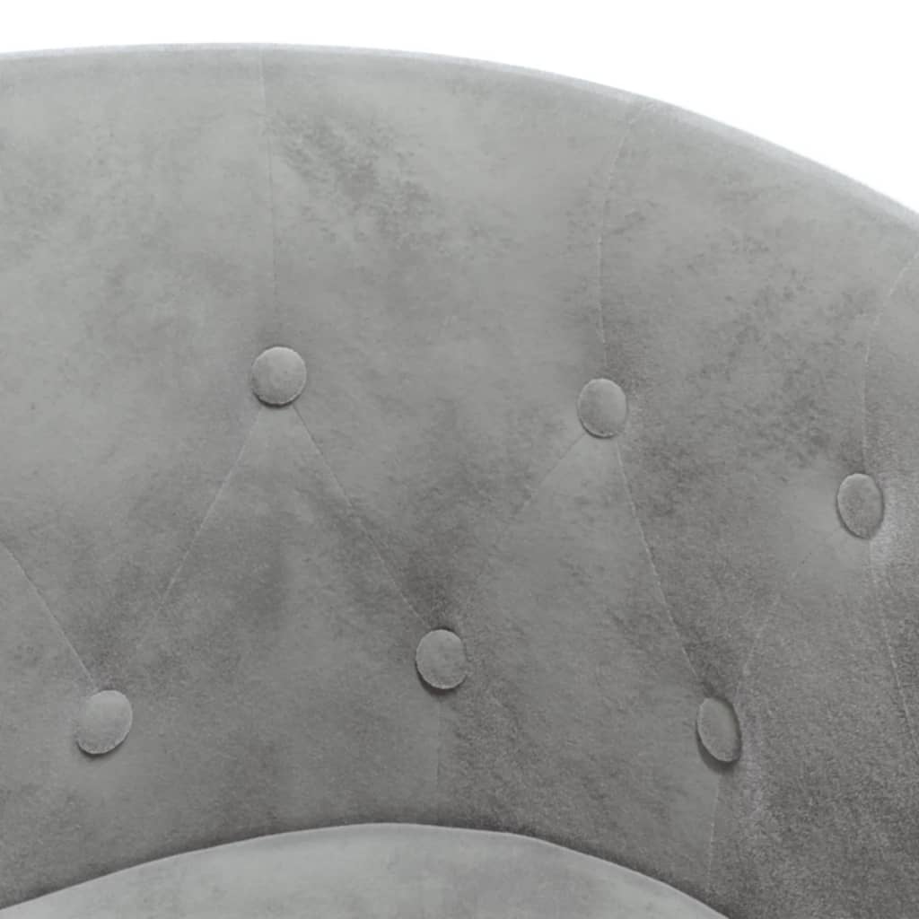 Fauteuil club avec repose-pieds en velours gris clair