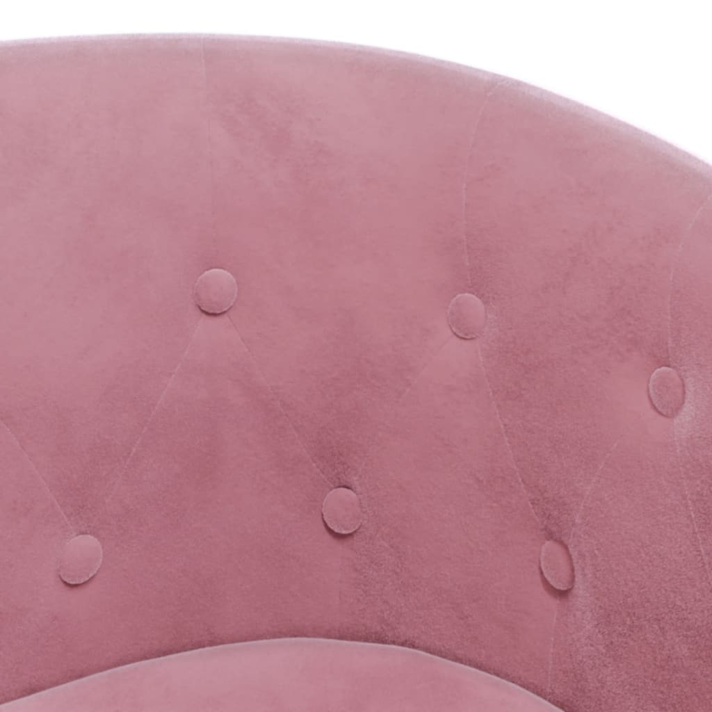Fauteuil club avec repose-pieds velours rose