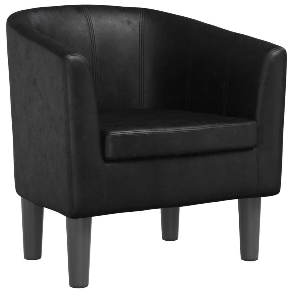 Fauteuil club simili cuir noir