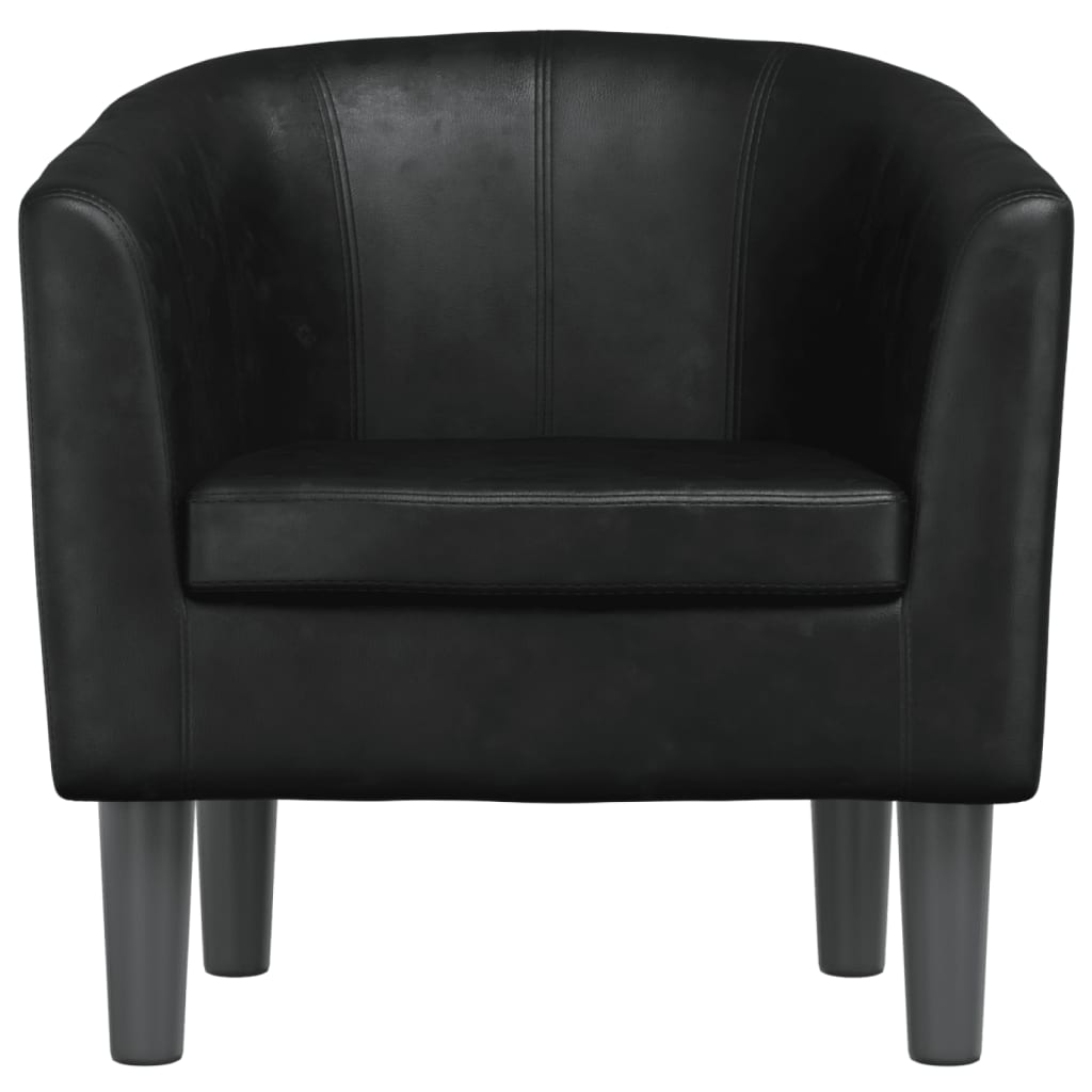 Fauteuil club simili cuir noir
