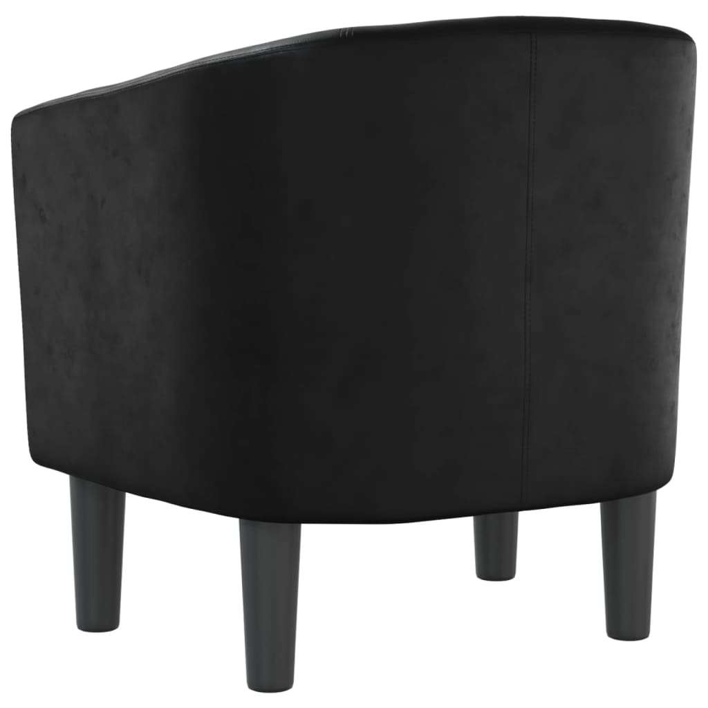 Fauteuil club simili cuir noir