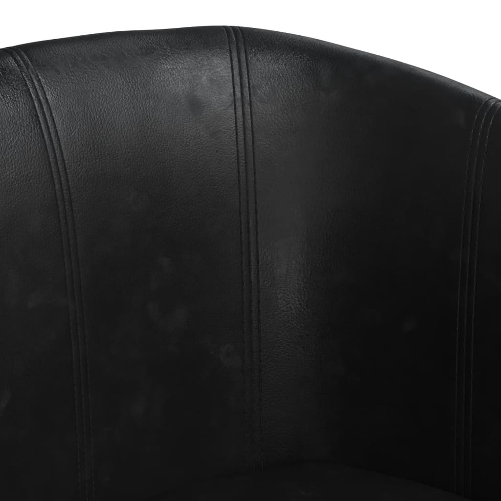 Fauteuil club simili cuir noir