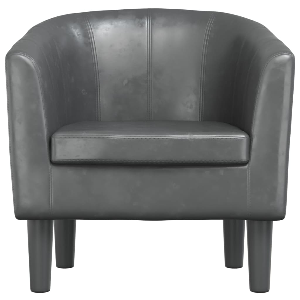 Fauteuil club simili cuir gris