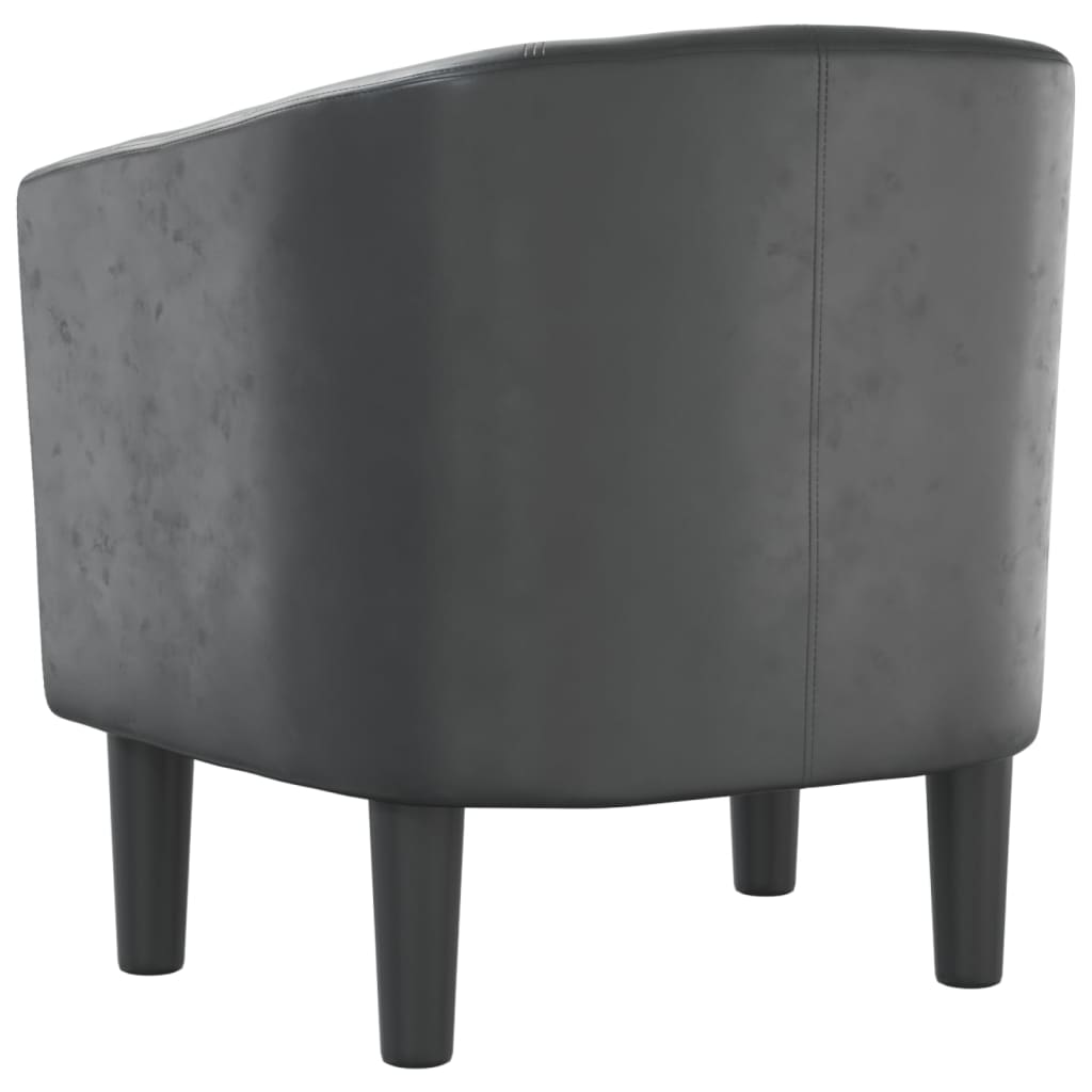 Fauteuil club simili cuir gris