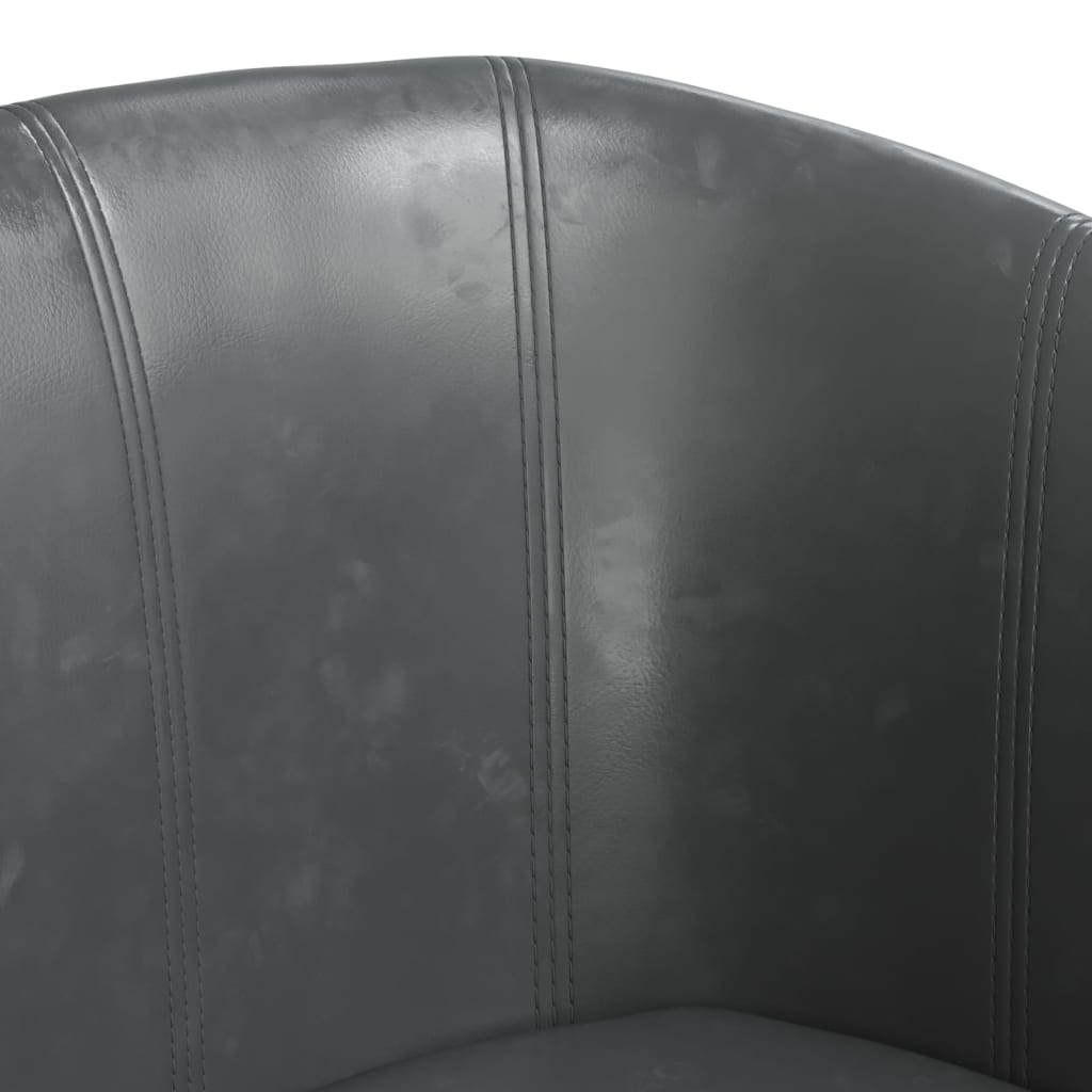 Fauteuil club simili cuir gris