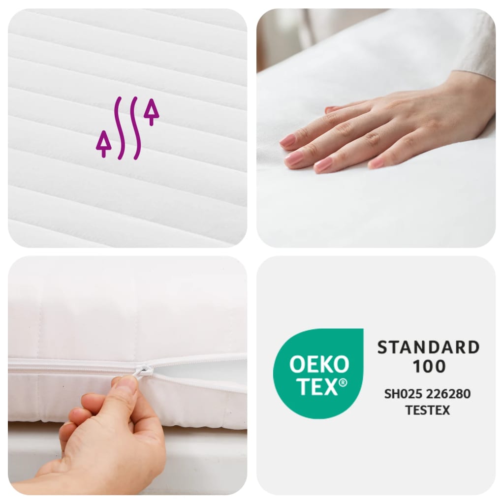 Foam mattress white 90x200 cm firmness H2 H3