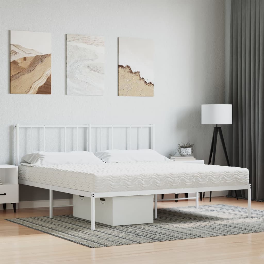 Foam mattress white 180x200 cm firmness H2 H3