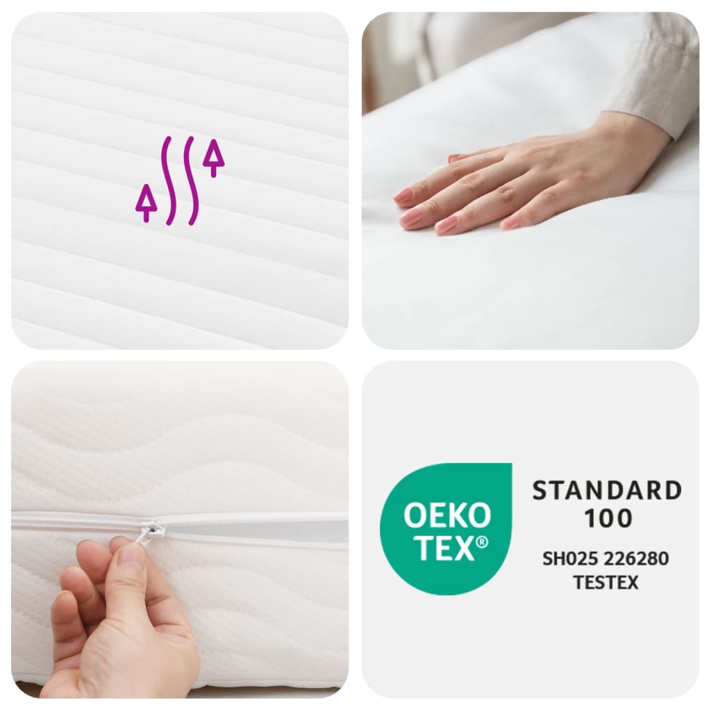 Matelas mousse blanc 180x200 cm 7 zones dureté 20 ILD