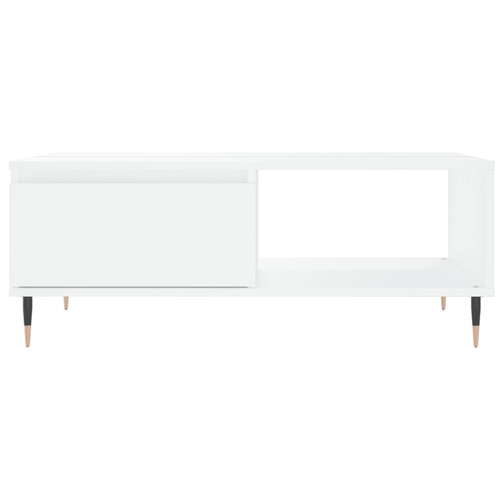 Table basse blanche 90x60x35 cm en bois