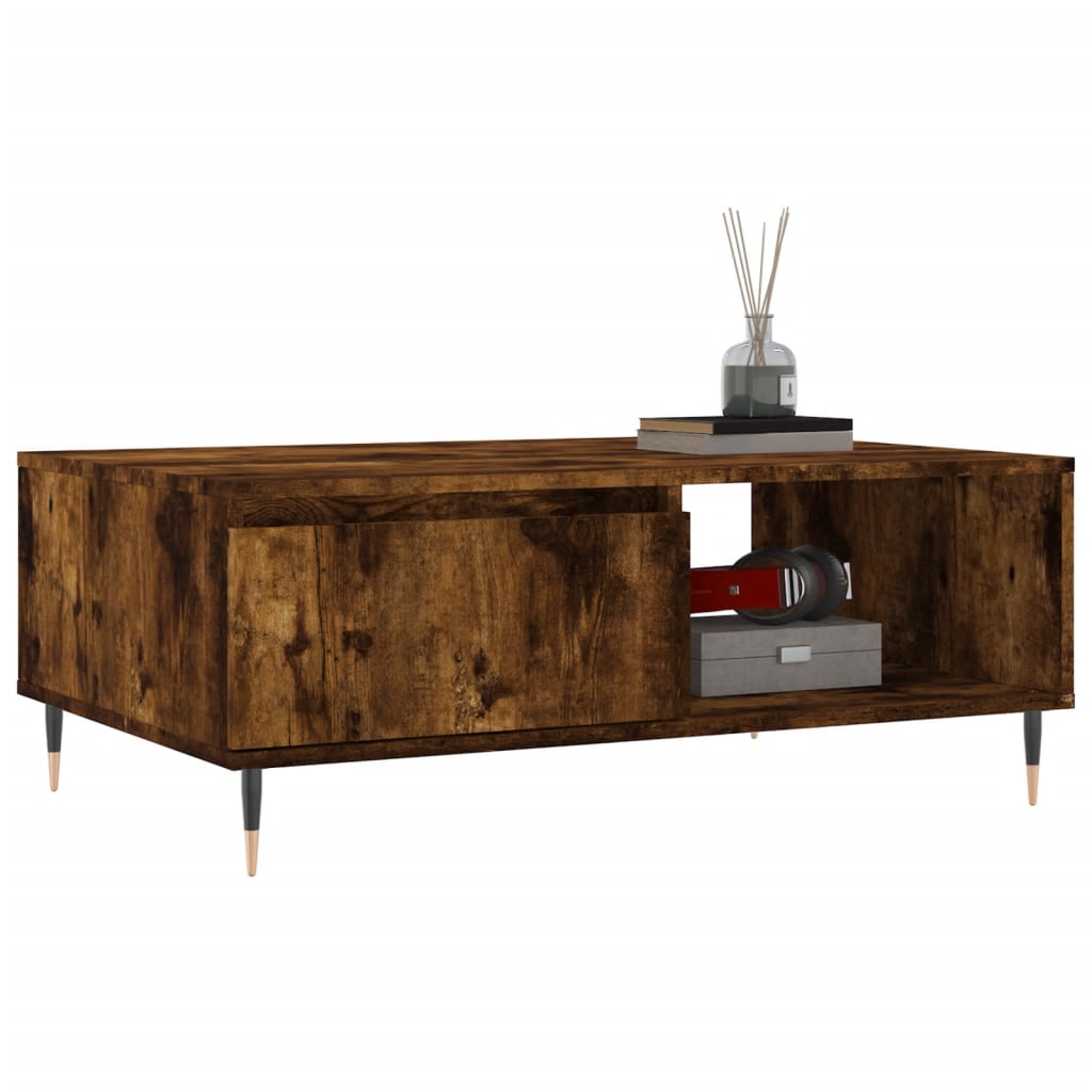 Coffee table smoked oak 90x60x35 cm wood material