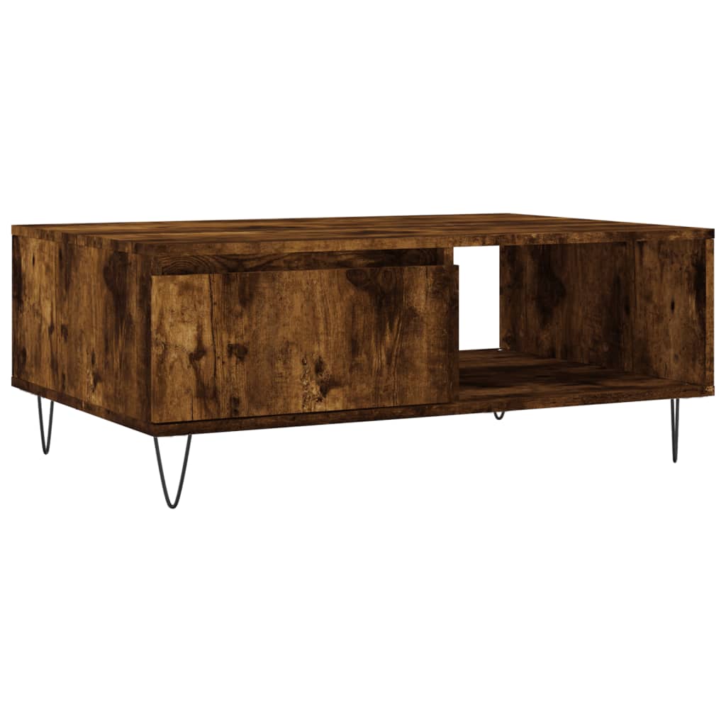 Coffee table smoked oak 90x60x35 cm wood material