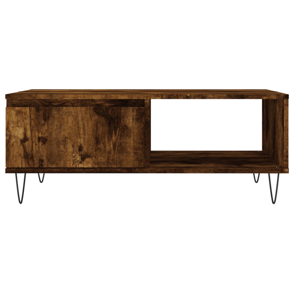 Coffee table smoked oak 90x60x35 cm wood material