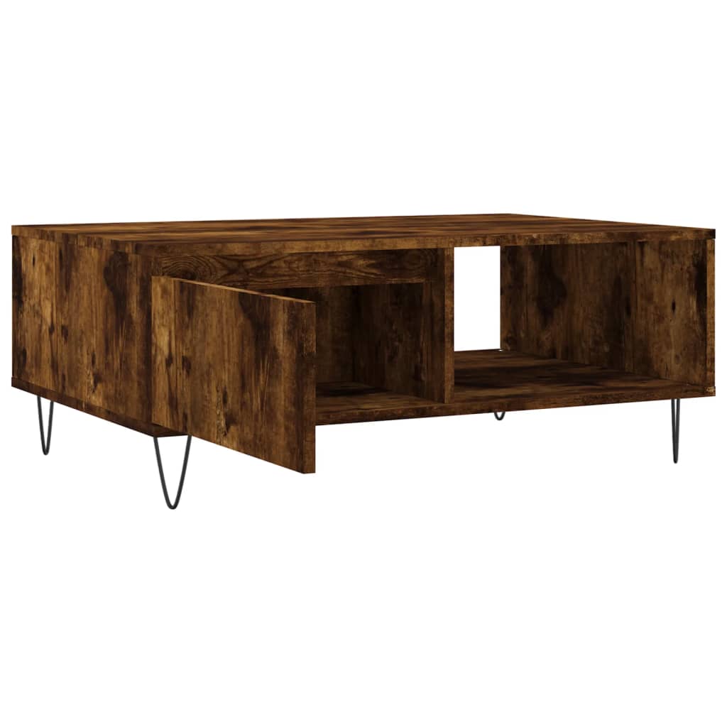Coffee table smoked oak 90x60x35 cm wood material
