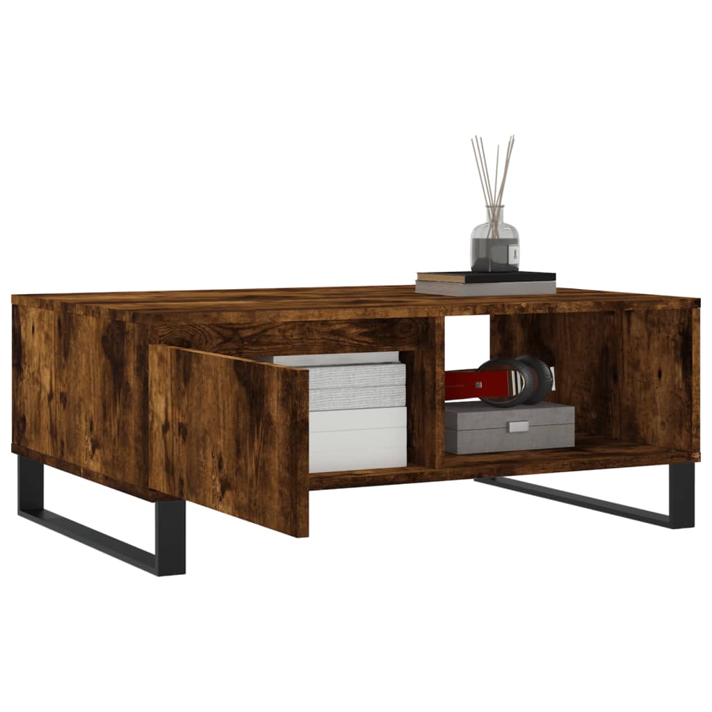 Coffee table smoked oak 90x60x35 cm wood material