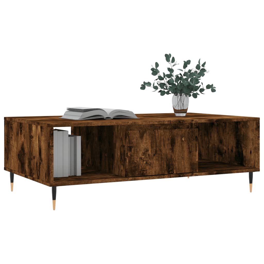 Coffee table smoked oak 104x60x35 cm wood material