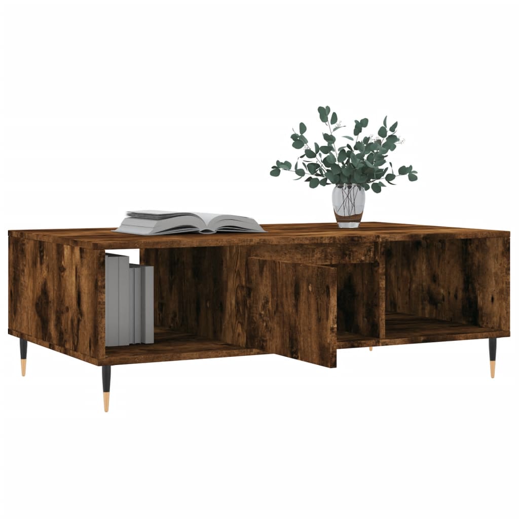 Coffee table smoked oak 104x60x35 cm wood material