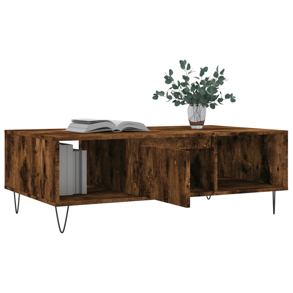 Coffee table smoked oak 104x60x35 cm wood material