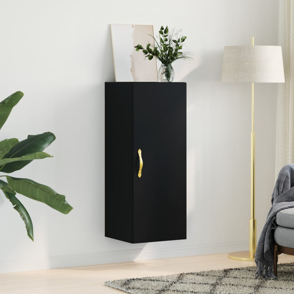 Wall Cabinet Black 34.5x34x90 cm