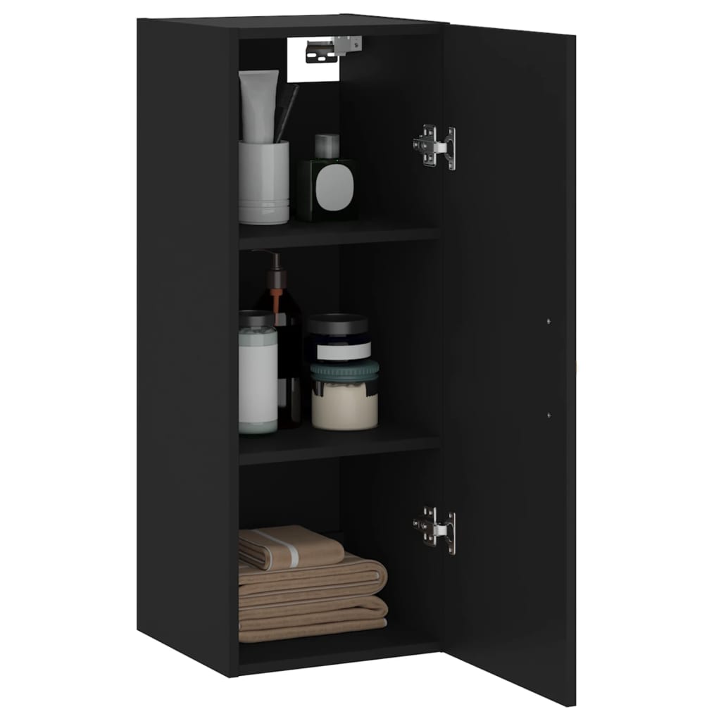 Wall Cabinet Black 34.5x34x90 cm