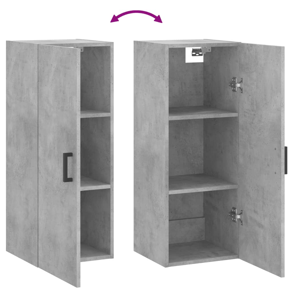 Wall Cabinet Concrete Grey 34.5x34x90 cm