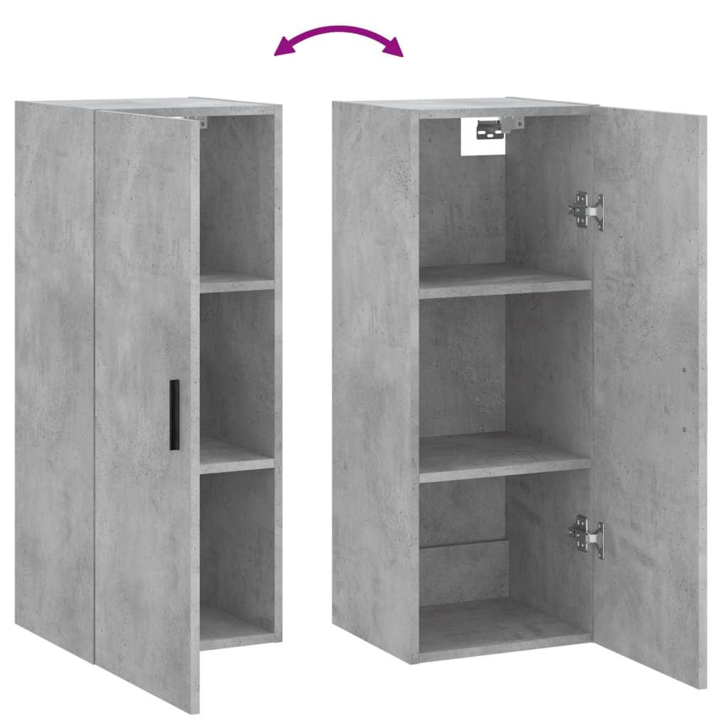 Wall Cabinet Concrete Grey 34.5x34x90 cm