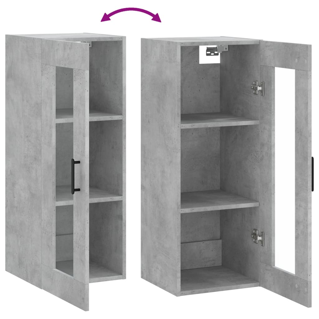 Wall Cabinet Concrete Grey 34.5x34x90 cm