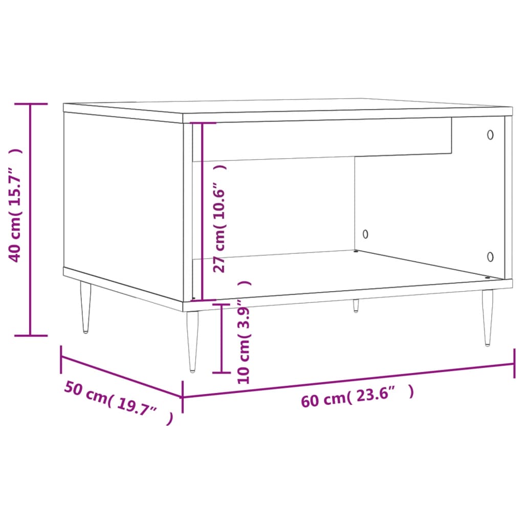 Couchtisch Sonoma-Eiche 60x50x40 cm Holzwerkstoff