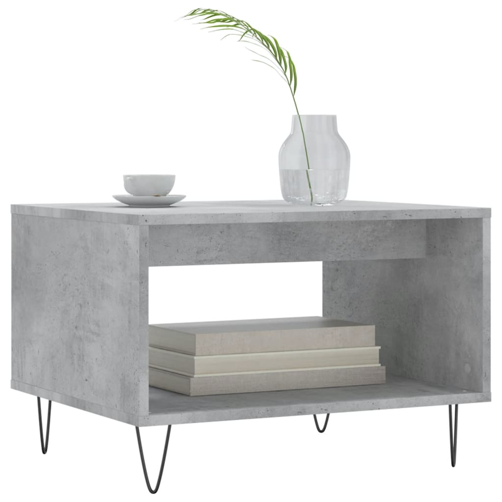 Coffee table concrete grey 60x50x40 cm wood material
