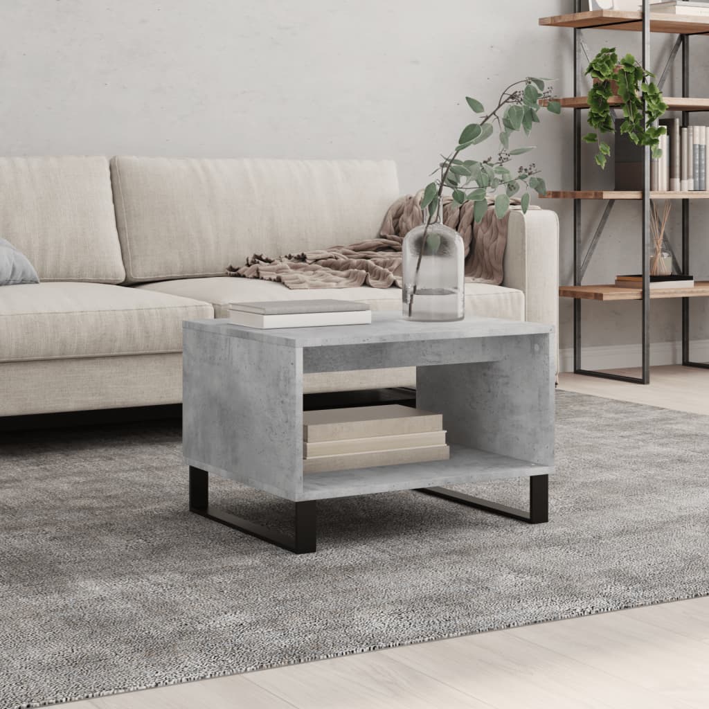 Coffee table concrete grey 60x50x40 cm wood material