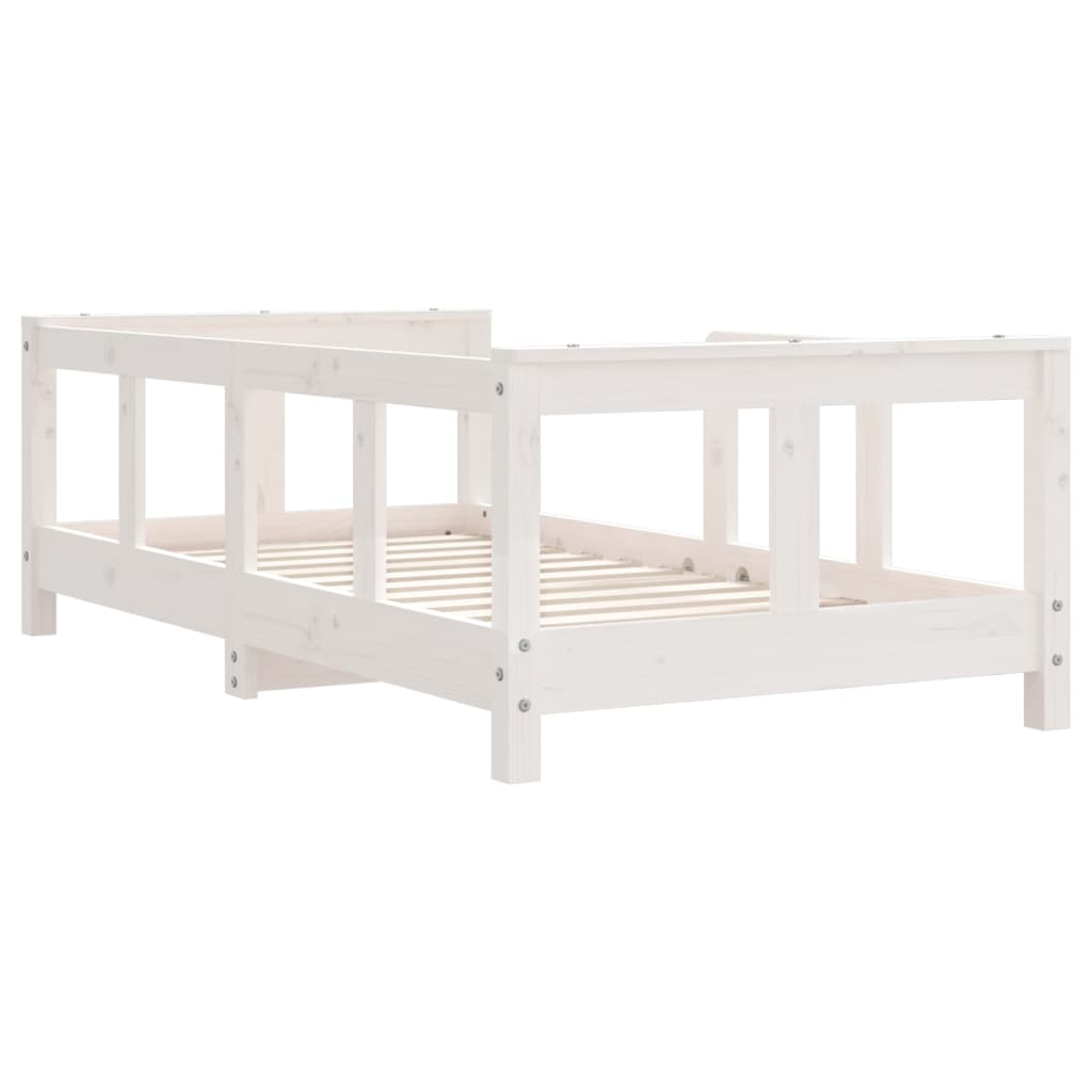 Lit enfant blanc 70x140 cm en pin massif