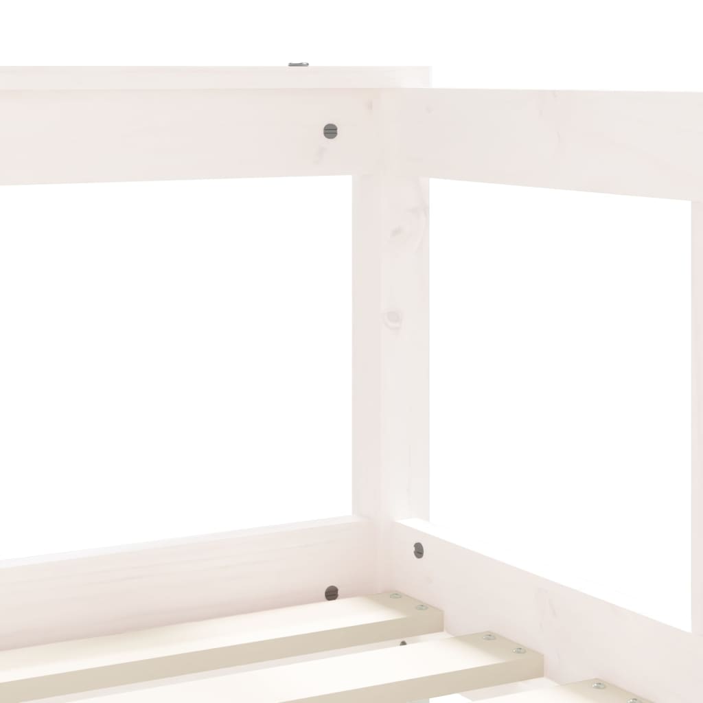 Lit enfant blanc 70x140 cm en pin massif