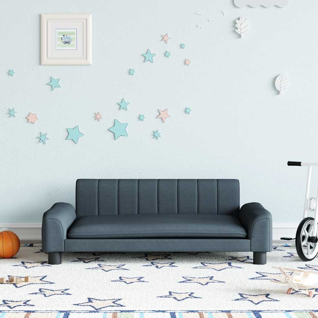 Children's sofa dark grey 90x53x30 cm fabric