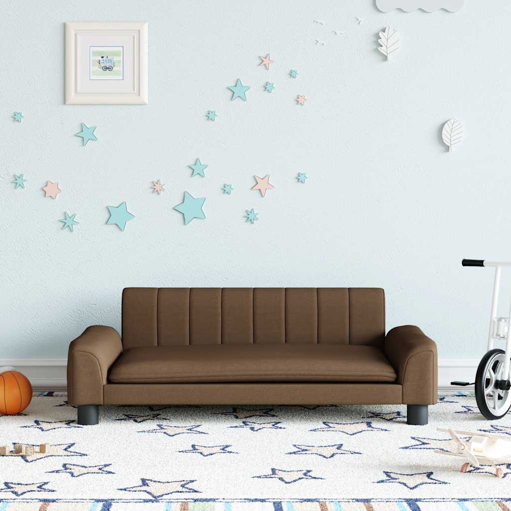 Canapé enfant marron 90x53x30 cm tissu