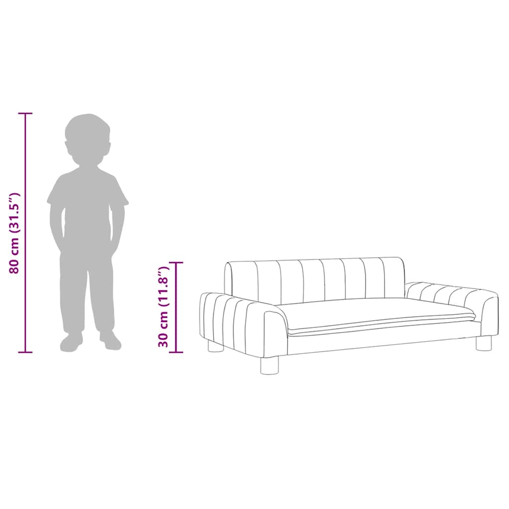 Children's sofa black 90x53x30 cm fabric