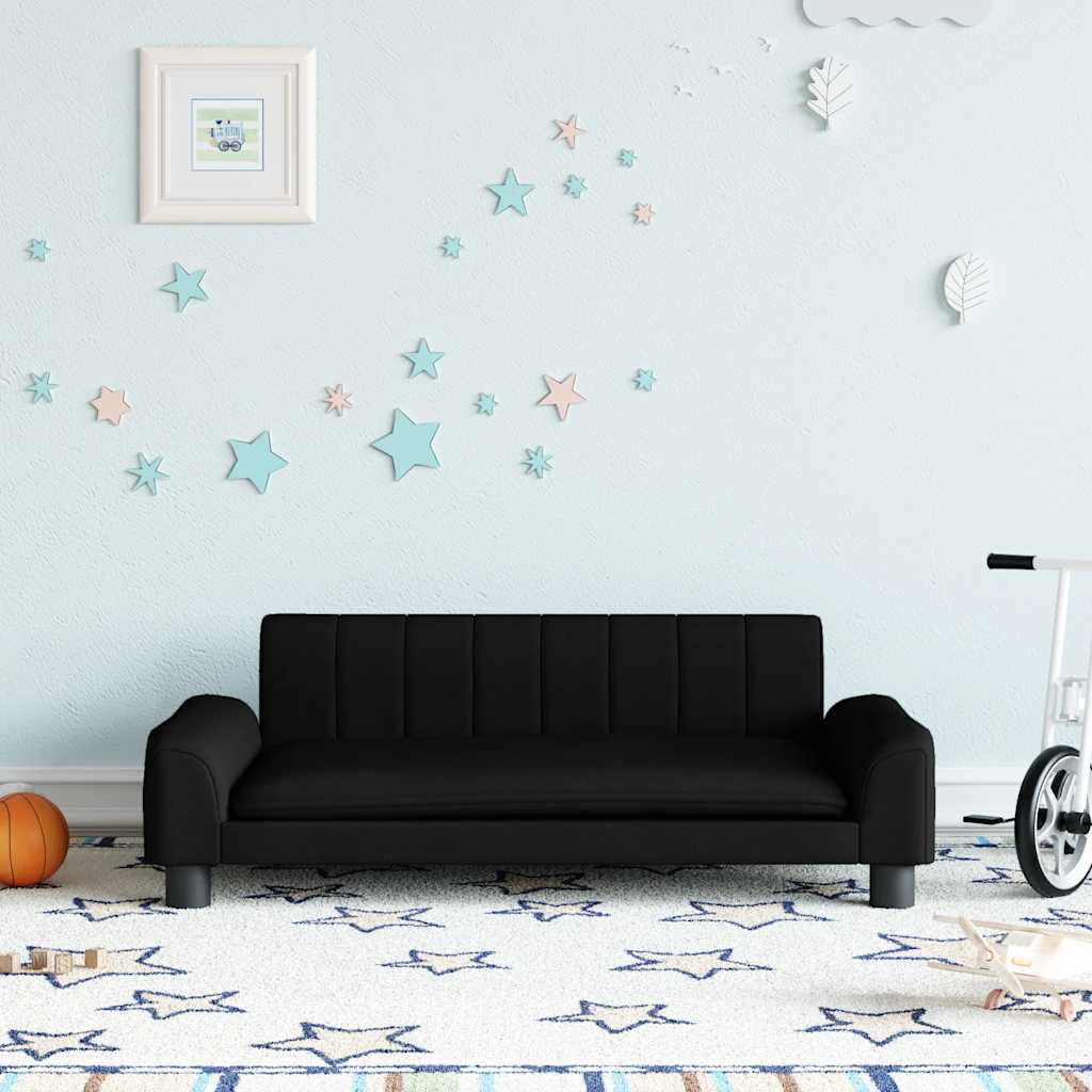 Children's sofa black 90x53x30 cm fabric