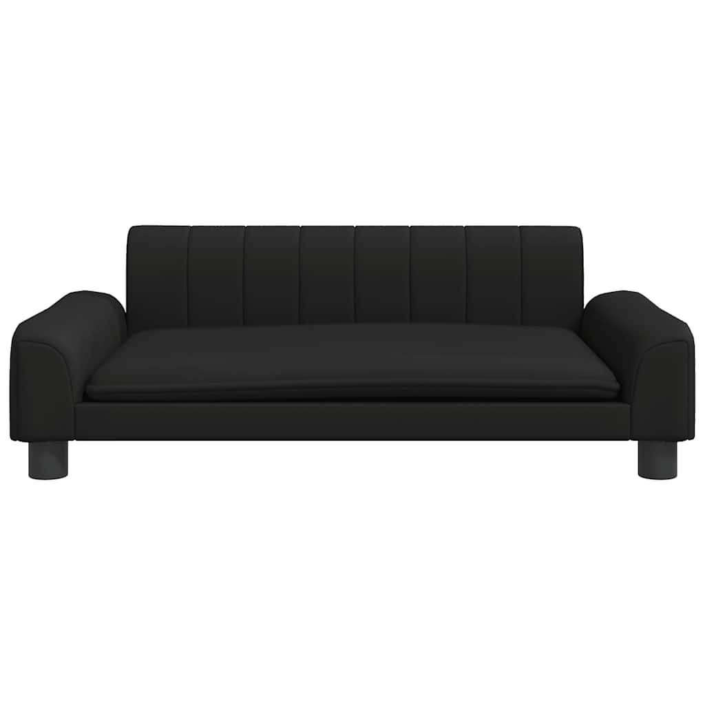 Children's sofa black 90x53x30 cm artificial leather
