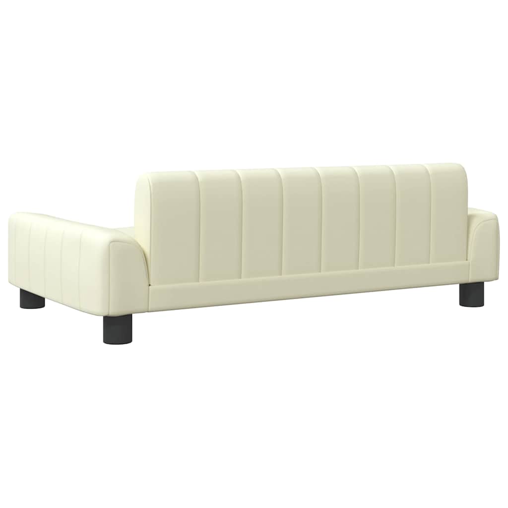 Canapé enfant crème 90x53x30 cm simili cuir